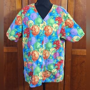 🐸COTTONALITY scrub/smock top Size L